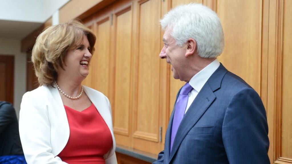 Labour leadership contenders Minister for Social Protection Joan Burton and Minister of State for primary care Alex White will each get 10 minutes to address the final hustings of the campaign in Dublin tonight. Photograph: Eric Luke/The Irish Times.