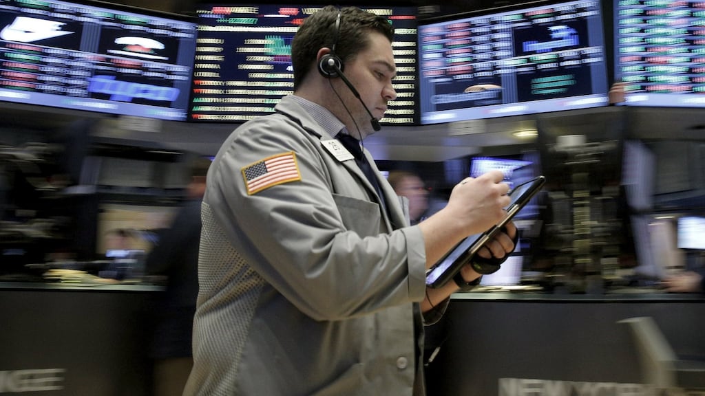 Stocks were on track to open lower on new expectations for interest rates. Photograph: Reuters