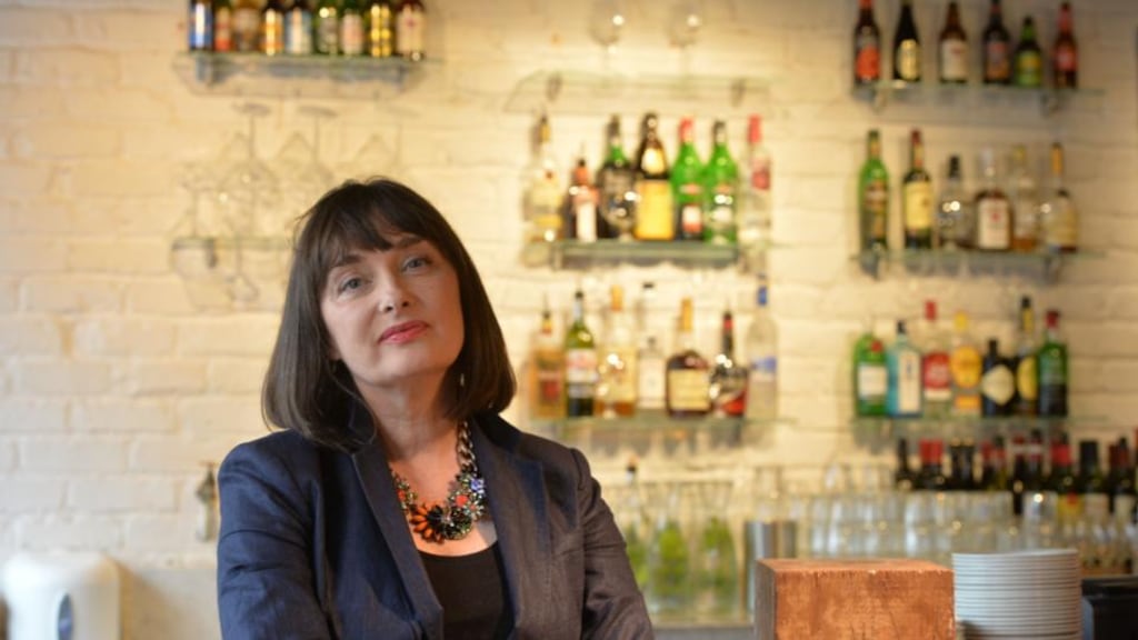 Ann Marie Hourihane in Cinnamon cafe, Ranelagh in Dublin: ‘Perhaps the problem about continuing to live without alcohol was that I just wasn’t terrorised enough; my relationship with alcohol wasn’t that fraught.’ Photograph: Alan Betson