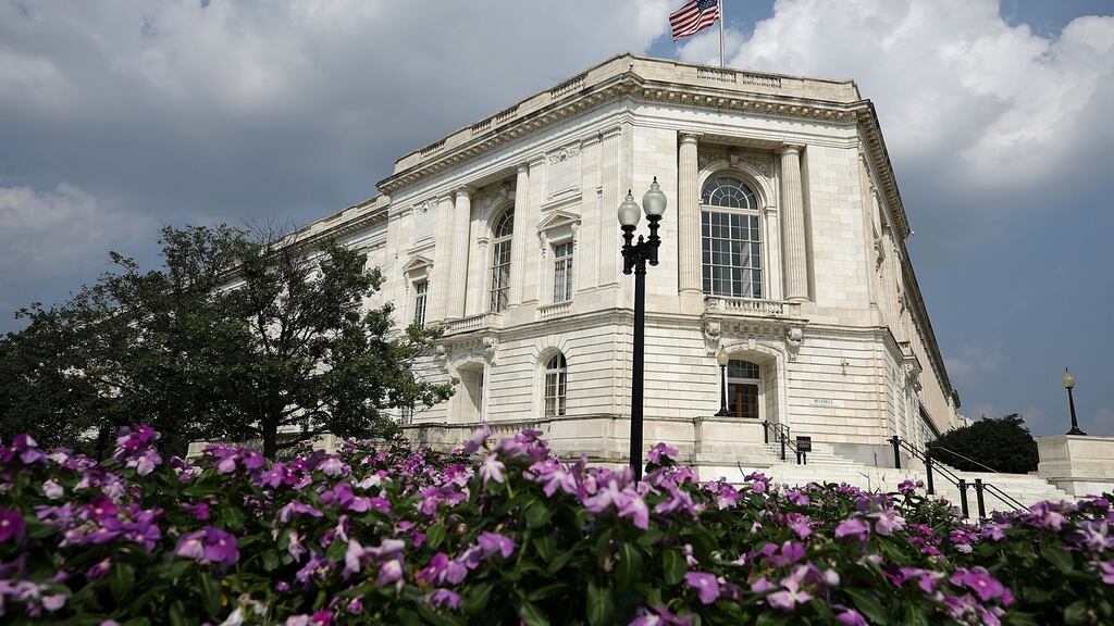 In the debate about how to commemorate John McCain, one idea quickly too hold: renaming the Russell Senate Building in Washington, DC, after the late senator. Photograph: Chip Somodevilla/Getty Images