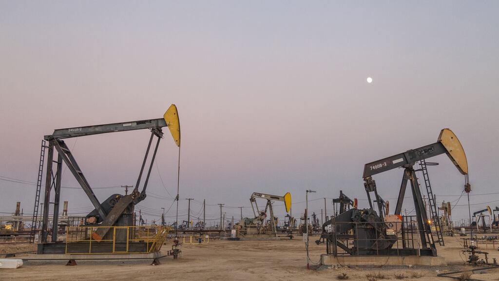Pump jacks at the Belridge Oil Field and hydraulic fracking site, the fourth-largest oil field in California. Photograph: Getty Images