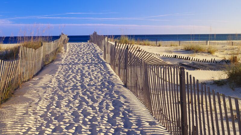 A pathway to the beach at Santa Rosa Island near Pensacola