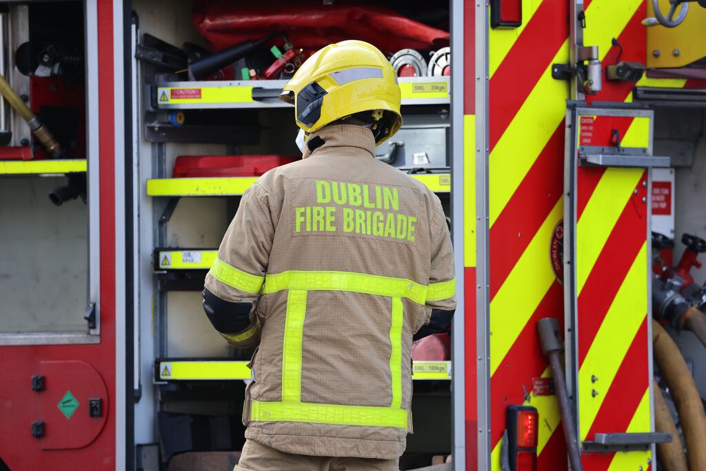Dublin Fire Brigade brought the fire under control. Photograph: Dara Mac Dónaill / The Irish Times