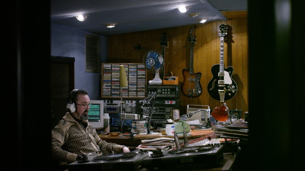 Image from Gerard Byrne’s video installation ‘In Our Time’ (for for Skulptur Projekte Münster), at the Kerlin Gallery, Dublin. Photograph: courtesy of LWL-Museum für Kunst und Kultur (Westfälisches Landesmuseum), Münster