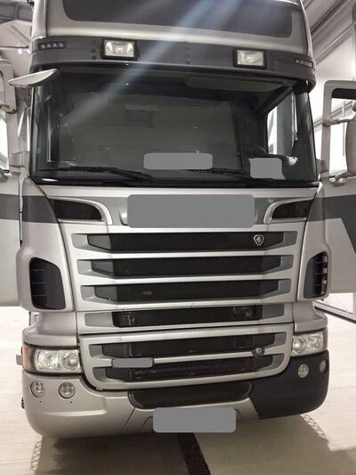 One of the trucks that was seized.