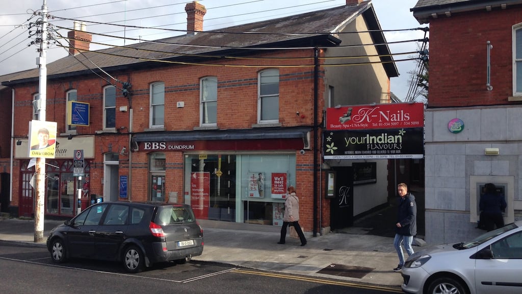 The EBS retail premises in the old town centre in Dundrum which is producing a rental income of €72,500