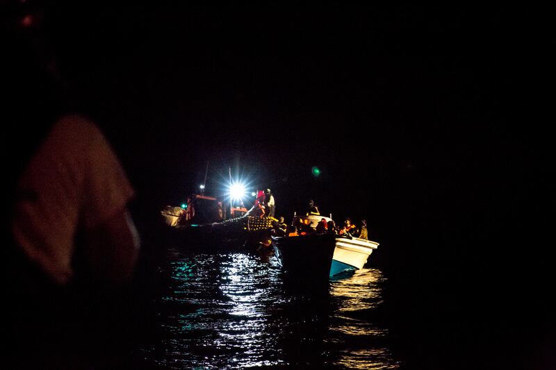 A fiberglass boat is found at sea in the early hours of the morning. Photograph: Sally Hayden