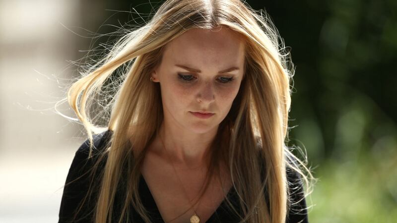 Lissie Harper, the widow of PC Andrew Harper, leaves the Old Bailey in London, after the sentencing of his killers. Photograph: Yui Mok/PA Wire