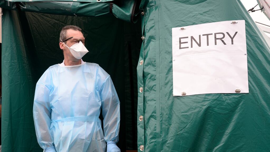 A walk-in Covid-19 test centre in Balbriggan. File photograph: Alan Betson