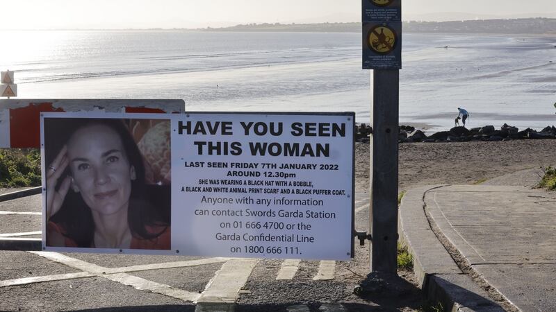 Signs at Donabate Beach in January for Bernadette Connolly. Photograph: Alan Betson