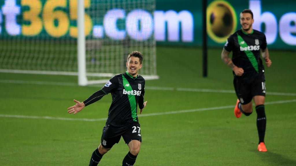 Bojan’s early penalty was enough for Stoke away at Swansea. Photograph: PA