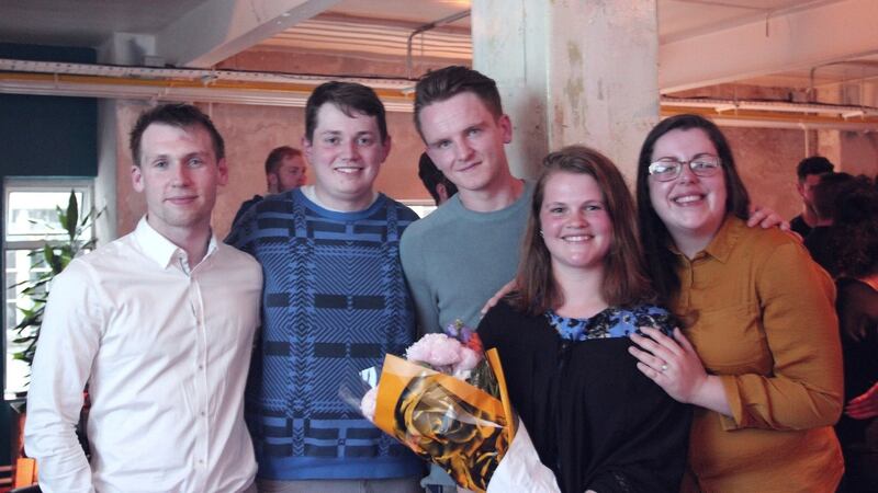 ShoutOut team: Eoin O’Liatháin, Paul Behan, Owen Murphy, Clare Kelly and Bella FitzPatrick. ShoutOut is a volunteer group that is changing attitudes among schoolchildren on LGBT issues