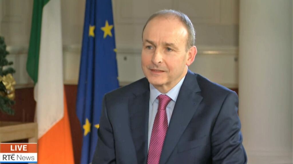 Taoiseach Micheál Martin on RTÉ Six One News. Photograph: RTÉ