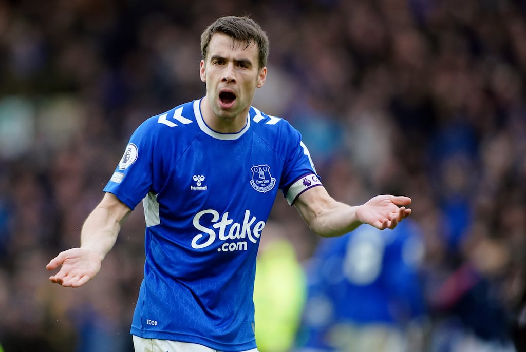 Captain reliable: Séamus Coleman encourages his team during Everton's 1-0 victory over league leaders Arsenal last week. Photograph: Peter Byrne/PA