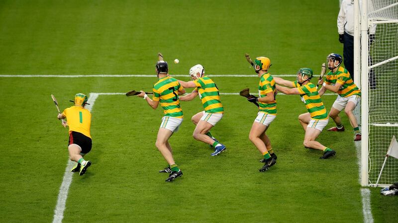Blackrock defend a free. Photo: Ryan Byrne/Inpho