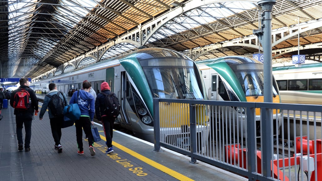 Heuston  Station. The NTA says it  is currently cheaper to take a  train from Newbridge to Heuston than it was six years ago. Photograph: Eric Luke