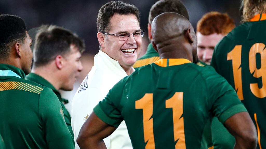 The Rugby Football Union denies holding talks with Rassie Erasmus over the possibility of him succeeding Eddie Jones. Photograph: James Crombie/Inpho