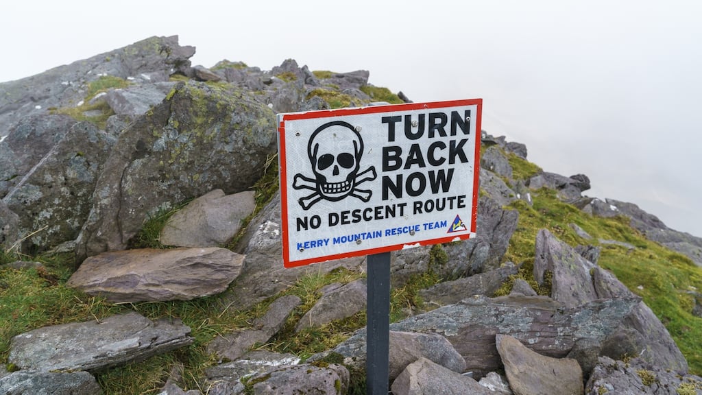 If you have not been up a mountain previously, Carrauntoohil may not be the recommended starting point. Photograph: Getty Images
