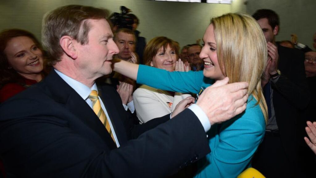 Taoiseach Enda Kenny congratulates Helen McEntee , on her election as a TD in March. Photograph: Alan Betson / THE IRISH TIMES