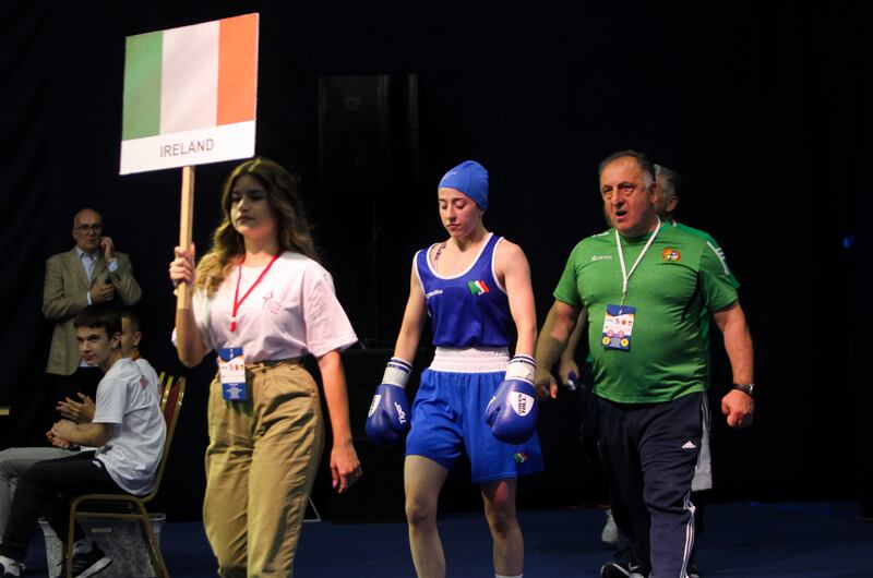 Among the emerging faces in Montenegro are southpaw Shannon Sweeney from Mayo competing in the 48kg at her first European Championships. Photograph: INPHO/Aleksandar Djorovic