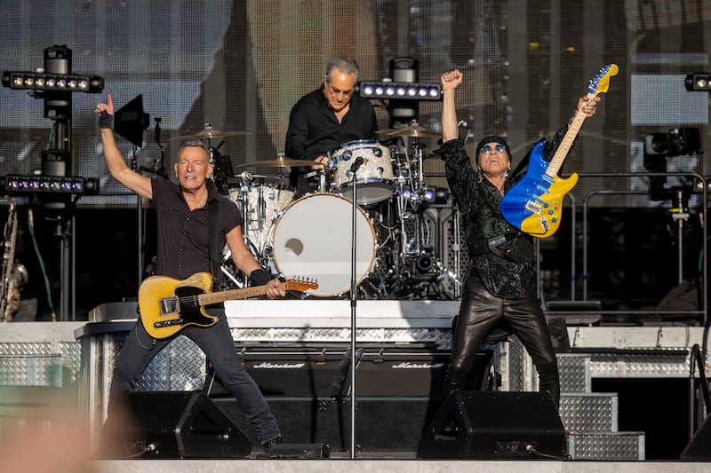Bruce Springsteen, Steven Van Zandt and the E Street Bandat the RDS Arena, Dublin. Photograph: Tom Honan