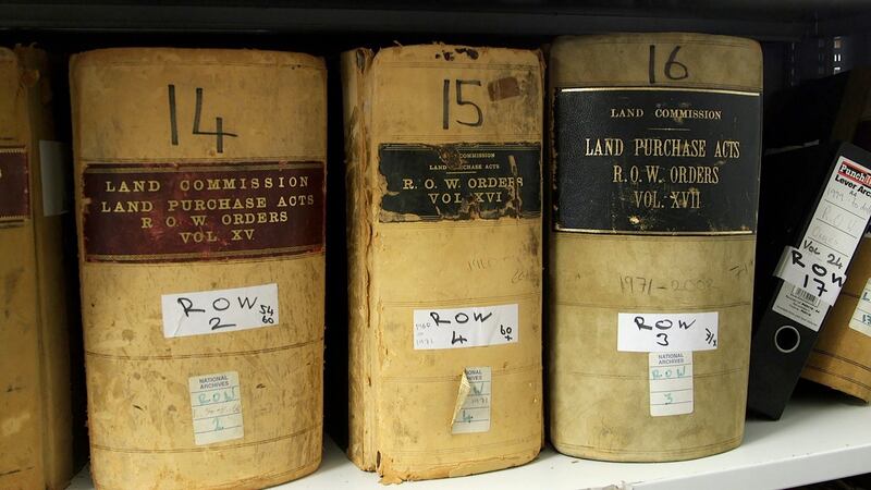 Volumes in the commission archive. Photograph: Bryan O’Brien