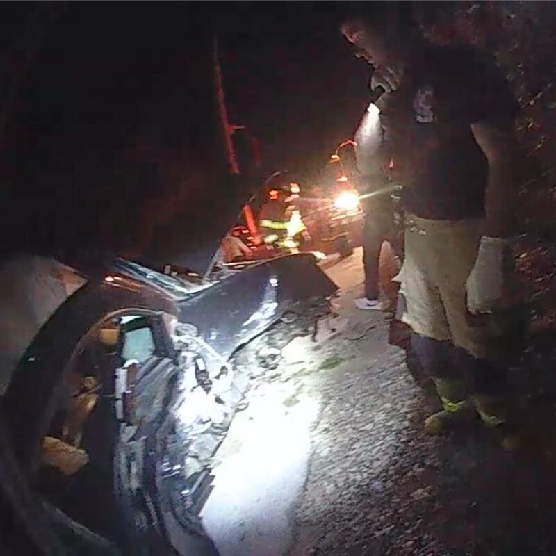 Tesla crash: emergency responders examined the Chevrolet Tahoe that was struck by the Model S as it was operating on Autopilot. Photograph: Monroe County Sheriff’s Department/New York Times