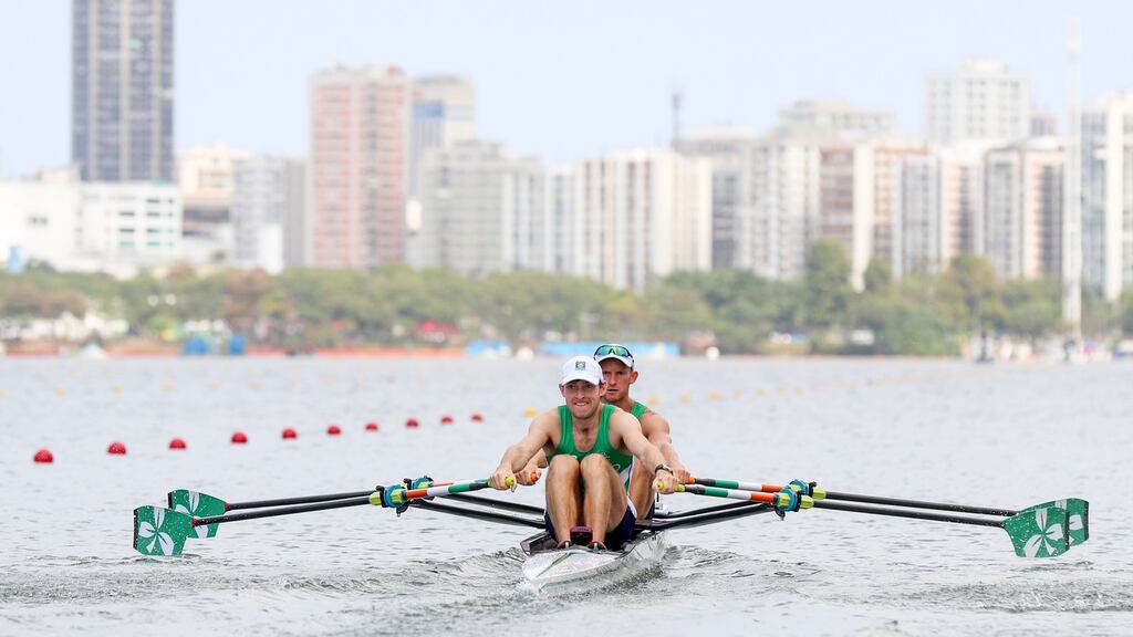 Ireland’s Gary O’Donovan and Paul O’Donovan: the Olympic silver medallists could be crowned World Cup series winners at Lucerne in two weeks’ time. Photograph: James Crombie/Inpho