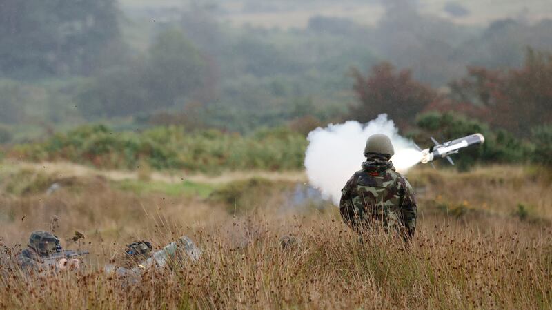 Defence Forces members  undertaking live fire exercises with the Javelin missile system in the Glen of Imaal. File photograph: Alan Betson