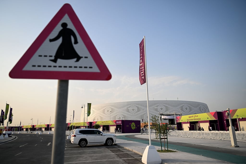The Al Thumama Stadium in Doha on November 8th, 2022, ahead of the Qatar World Cup. Photograph: KIRILL KUDRYAVTSEV/AFP via Getty Images