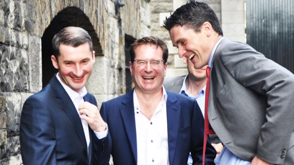 PropertyGate founder Tony Staunton with Gary Leyden, director, NDRC LaunchPad, and Cian Flood of PropertyGate