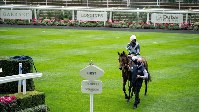 Circus Maximus in the empty parade ring after the race. Photo: Edward Whitaker/PA Wire