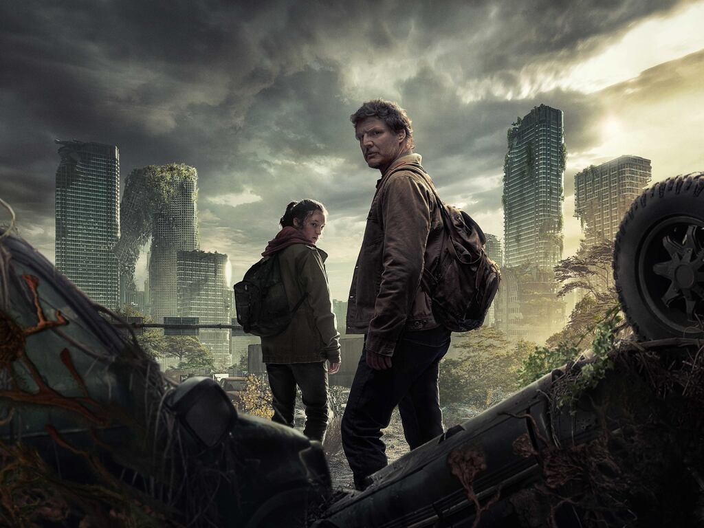 Ellie (Bella Ramsey) and Joel (Pedro Pascal) in HBO's The Last of Us, adapted from the Naughty Dog video game published by Sony. Photograph: HBO