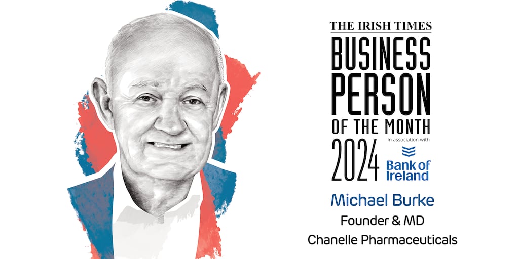 Chanelle Pharma founder Michael Burke has been chosen as Business Person of the Month for February. Illustration: Paul Ryding