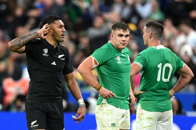 Rieko Ioane’s gesture after the final whistle in front of Johnny Sexton was disappointing. Actions speak louder than words, and it didn't smack of respect for Ireland. Hannah Peters/Getty Images