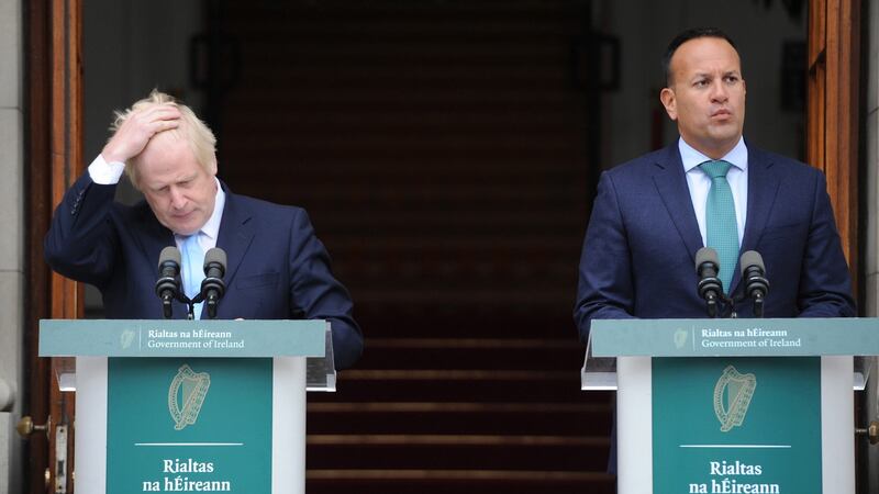 British prime minister Boris Johnson and Taoiseach Leo Varadkar: Mr Varadkar stressed Ireland was open to a replacement for the backstop but only if it was a similar legal guarantee. Photograph: Aidan Crawley