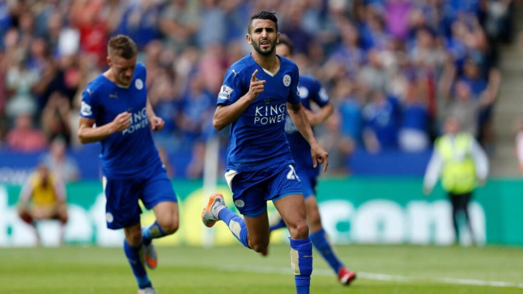Riyad Mahrez scored an early brace as Leicester City blew away Sunderland. Photograph: PA