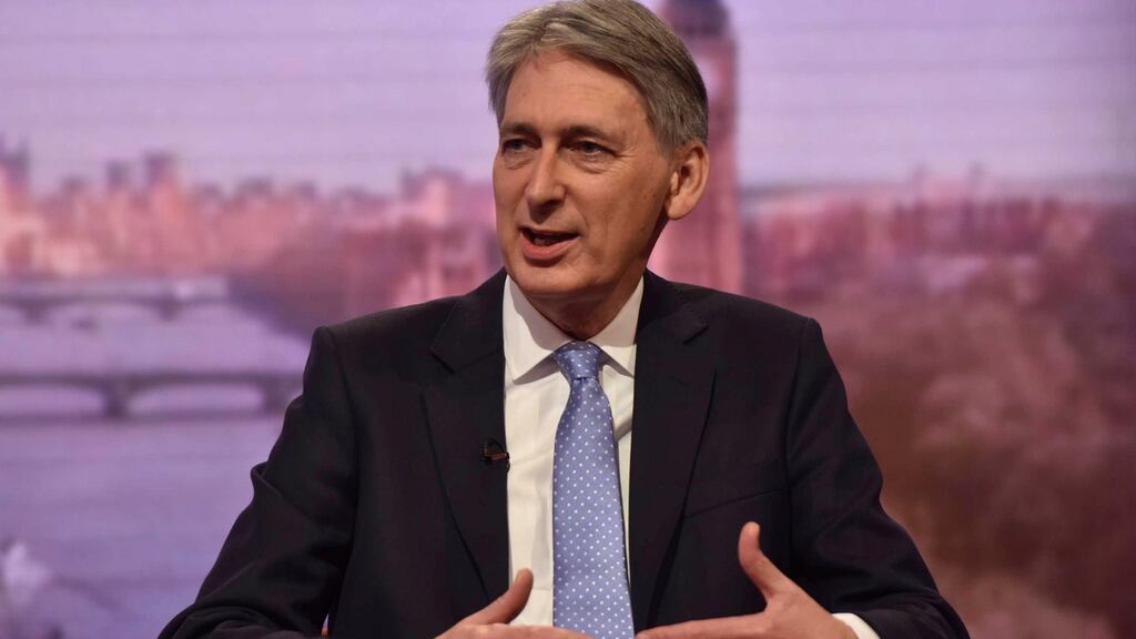 Britain’s chancellor of the exchequer Philip Hammond during a BBC interview on Sunday. He said “over the next couple of years we are going to face some uncertainty over the economy”
