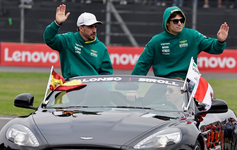 Aston Martin drivers Fernando Alonso and Lance Stroll. Photograph: Gerardo Vieyra/NurPhoto via Getty Images