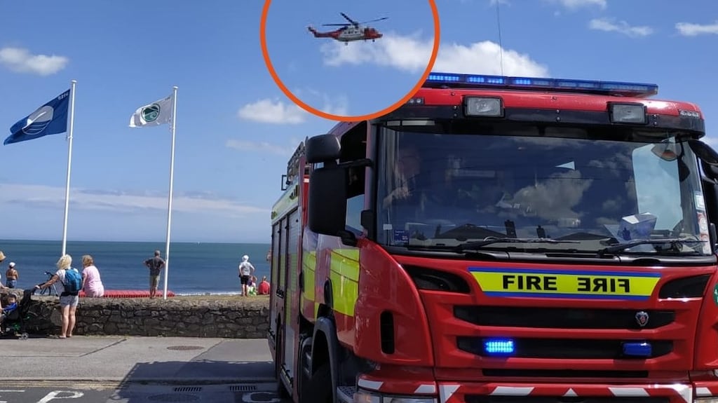 Rescue services at Portmarnock beach in Dubin. Photograph: Dublin Fire Brigade