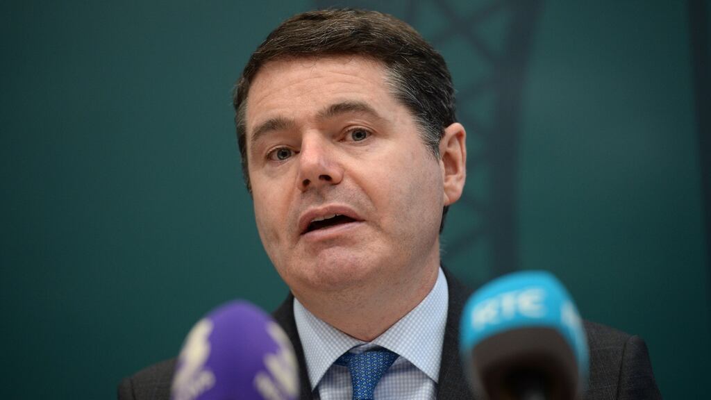 Minister for Finance Paschal Donohoe has sent out warnings about the need for caution, despite the favourable economic outlook, partly due to the danger and considerable uncertainty caused by Brexit. Photograph: Dara Mac Dónaill