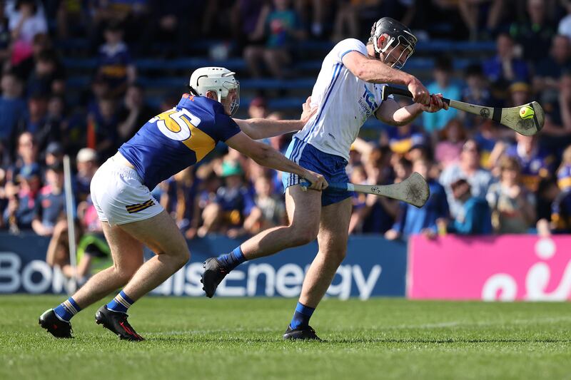 Waterford's Patrick Curran gets his shot away. Photograph: Bryan Keane/Inpho