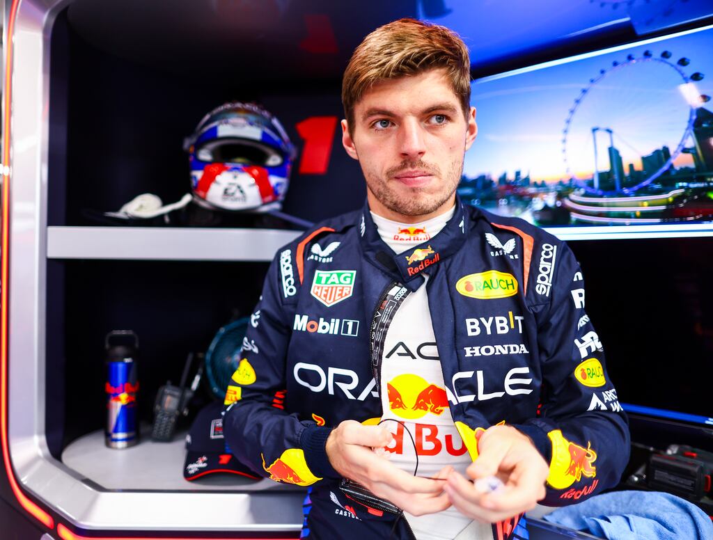 Red Bull's Max Verstappen was penalised by Formula One's governing body for swearing in a press conference ahead of the Singapore Grand Prix. Photograph: Mark Thompson/Getty Images