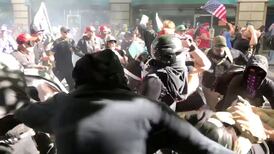 Riot in Portland as far-right marchers clash with anti-fascists