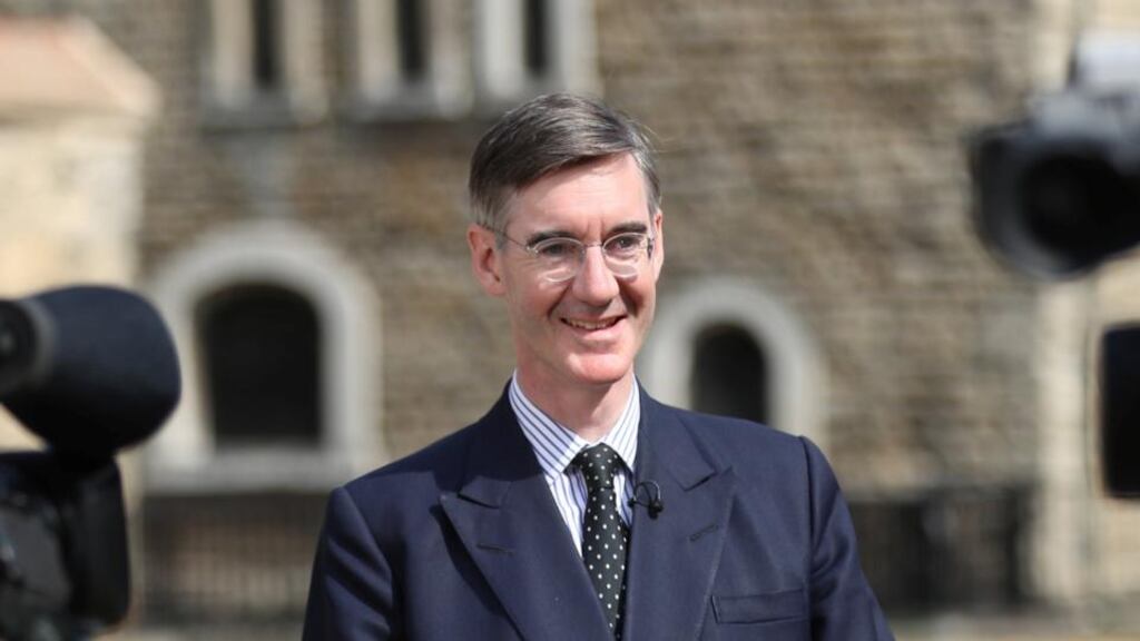 Jacob Rees-Mogg was widely rebuked for a 2016 clip of him proposing to ‘continue historic arrangements . . . just as we had during the Troubles to have people inspected’. Photograph: Simon Dawson/Reuters