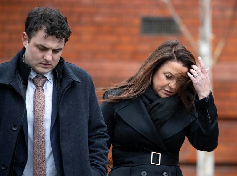 Josh Martin and Rita Martin, son and wife of the late Paul Martin, leaving Dublin District Coroner's Court. Photograph: Colin Keegan/Collins Courts