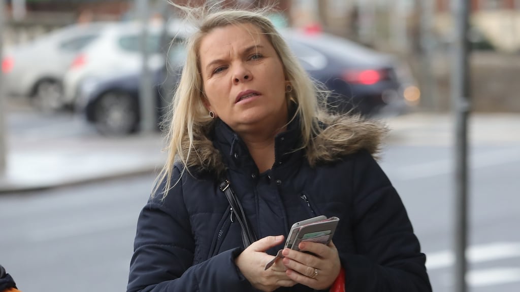 Natasha Houlihan leaving the Four Courts after a settlement offer was approved on behalf of her son Thomas. Photograph: Collins Courts