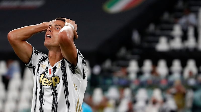 Cristiano Ronaldo and Juventus were dumped out of the European Cup by Lyon. Photograph: Antonio Calanni/AP