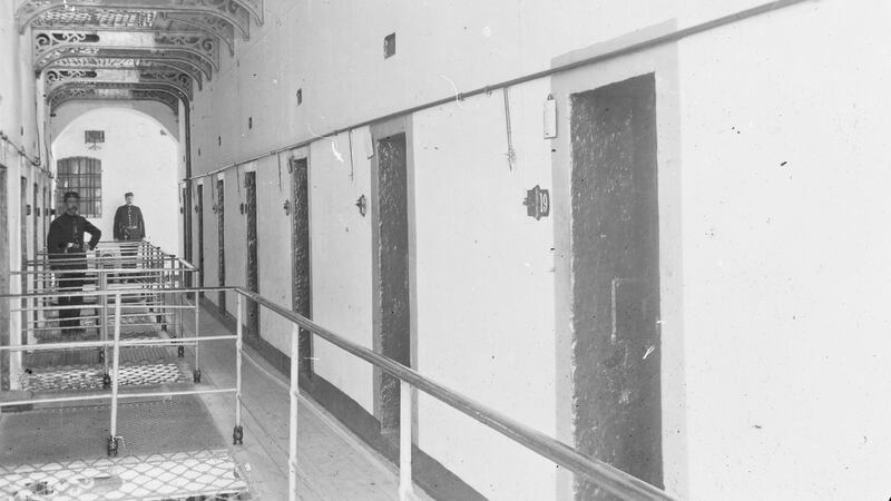 Interior of Kilmainham Gaol, circa 1890. Pictured is the ‘informants corridor’. Photograph: National Library of Ireland Flickr Commons