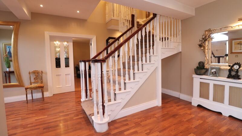 The entrance hall and staircase at 14 Swiftbrook Glen, Virginia, Co Cavan